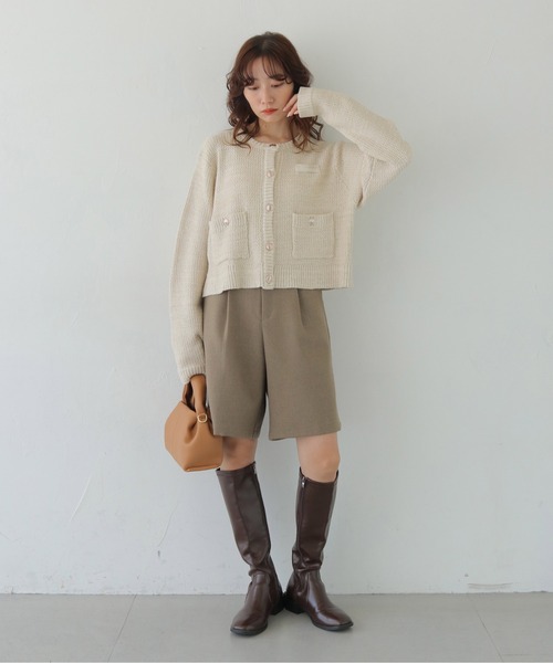 CLEIO（クレイオ）の「【CLEIO】ツイードライク金ボタンカーディガン TWEED-LIKE GOLD BUTTON CARDIGAN/986-14613（Tシャツ/カットソー・レディース・アイボリー/ネイビー/チャコール・FREE）」の10枚目の写真