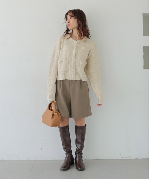CLEIO（クレイオ）の「【CLEIO】ツイードライク金ボタンカーディガン TWEED-LIKE GOLD BUTTON CARDIGAN/986-14613（Tシャツ/カットソー・レディース・アイボリー/ネイビー/チャコール・FREE）」の14枚目の写真