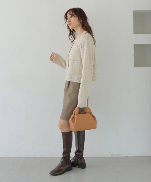 CLEIO（クレイオ）の「【CLEIO】ツイードライク金ボタンカーディガン TWEED-LIKE GOLD BUTTON CARDIGAN/986-14613（Tシャツ/カットソー・レディース・アイボリー/ネイビー/チャコール・FREE）」の12枚目の写真