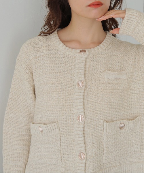 CLEIO（クレイオ）の「【CLEIO】ツイードライク金ボタンカーディガン TWEED-LIKE GOLD BUTTON CARDIGAN/986-14613（Tシャツ/カットソー・レディース・アイボリー/ネイビー/チャコール・FREE）」の17枚目の写真
