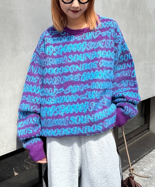 SOUNDSGOOOOD(サウンズグッド)の「【SOUNDS GOOOOD】ロゴシャギーニット(ニット/セーター・レディース・サックスブルー/イエロー/ピンク・ONE SIZE)」の21枚目の写真