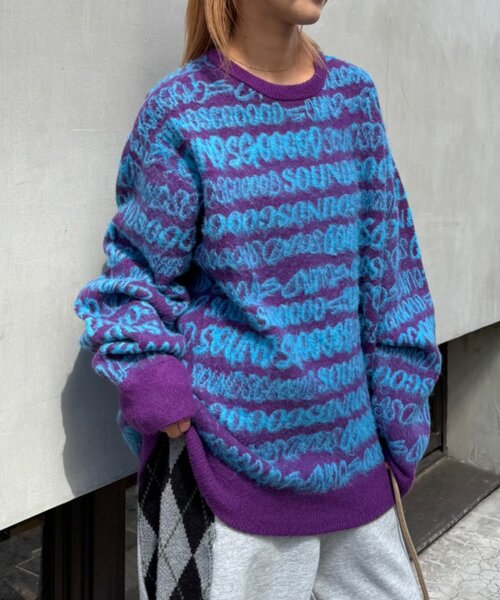 SOUNDSGOOOOD(サウンズグッド)の「【SOUNDS GOOOOD】ロゴシャギーニット(ニット/セーター・レディース・サックスブルー/イエロー/ピンク・ONE SIZE)」の22枚目の写真