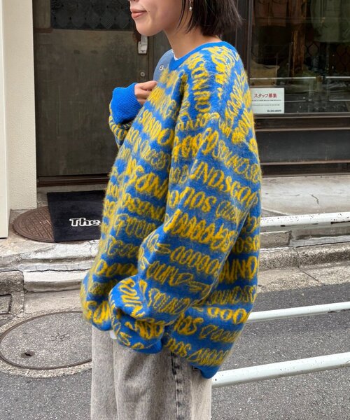 SOUNDSGOOOOD(サウンズグッド)の「【SOUNDS GOOOOD】ロゴシャギーニット(ニット/セーター・レディース・サックスブルー/イエロー/ピンク・ONE SIZE)」の17枚目の写真