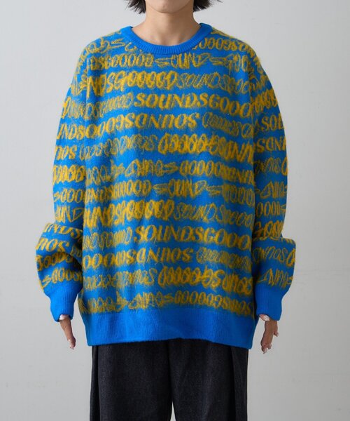 SOUNDSGOOOOD(サウンズグッド)の「【SOUNDS GOOOOD】ロゴシャギーニット(ニット/セーター・レディース・サックスブルー/イエロー/ピンク・ONE SIZE)」の9枚目の写真