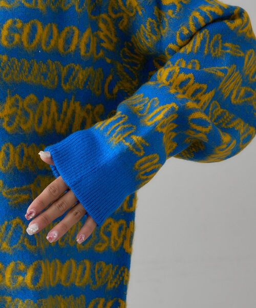 SOUNDSGOOOOD(サウンズグッド)の「【SOUNDS GOOOOD】ロゴシャギーニット(ニット/セーター・レディース・サックスブルー/イエロー/ピンク・ONE SIZE)」の13枚目の写真
