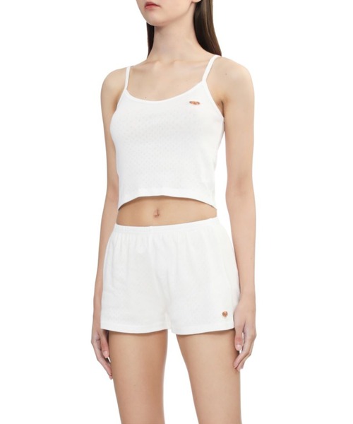 A BATHING APE（アベイシングエイプ）の「BABY CORE BADGE POINTELLE CAMISOLE（タンクトップ・レディース・アイボリー/ブラック・SMALL/X-SMALL）」の5枚目の写真