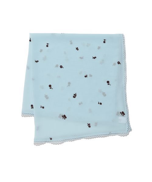 emmi（エミ）の「フロッキーフラワープリントスカーフ（バンダナ/スカーフ・レディース・オフホワイト/ブラウン/ブルー・F）」の5枚目の写真