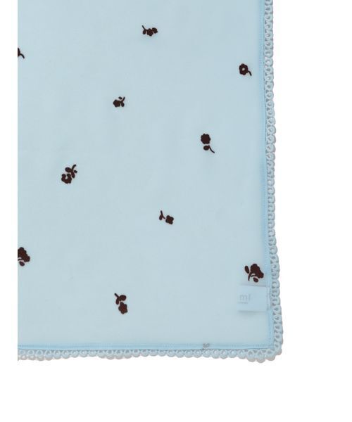 emmi（エミ）の「フロッキーフラワープリントスカーフ（バンダナ/スカーフ・レディース・オフホワイト/ブラウン/ブルー・F）」の7枚目の写真