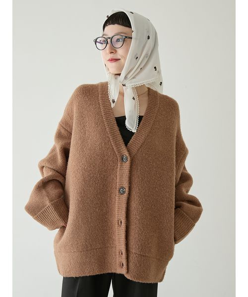 emmi（エミ）の「フロッキーフラワープリントスカーフ（バンダナ/スカーフ・レディース・オフホワイト/ブラウン/ブルー・F）」の17枚目の写真