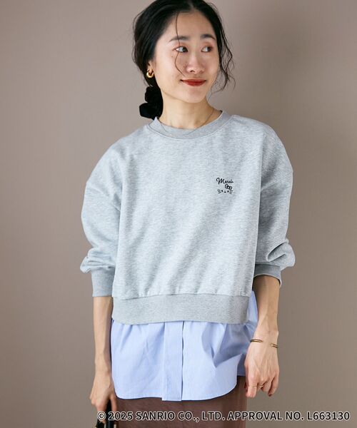 le.coeur blanc（ルクールブラン）の「【HELLO KITTY】刺繍ドッキングプルオーバー（Tシャツ/カットソー・レディース・グレー/ネイビー・38）」の10枚目の写真
