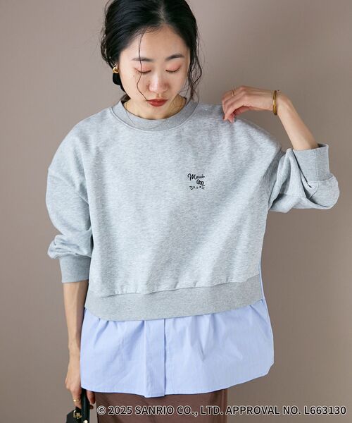 le.coeur blanc（ルクールブラン）の「【HELLO KITTY】刺繍ドッキングプルオーバー（Tシャツ/カットソー・レディース・グレー/ネイビー・38）」の11枚目の写真