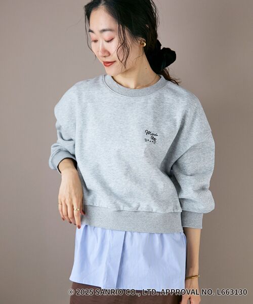 le.coeur blanc（ルクールブラン）の「【HELLO KITTY】刺繍ドッキングプルオーバー（Tシャツ/カットソー・レディース・グレー/ネイビー・38）」の12枚目の写真