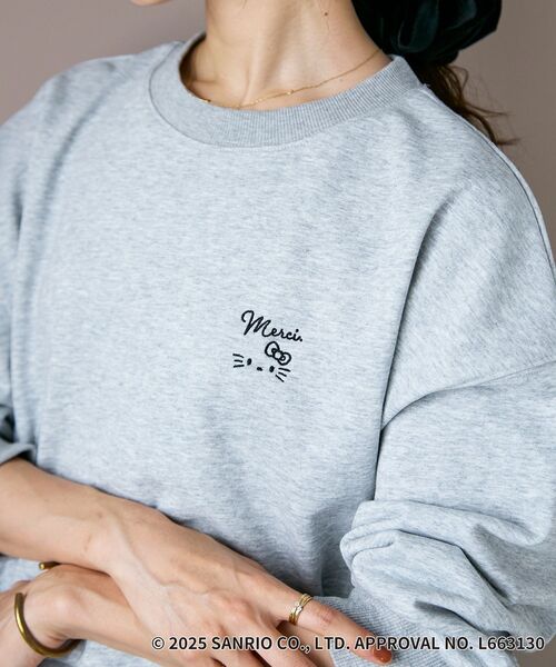 le.coeur blanc（ルクールブラン）の「【HELLO KITTY】刺繍ドッキングプルオーバー（Tシャツ/カットソー・レディース・グレー/ネイビー・38）」の15枚目の写真