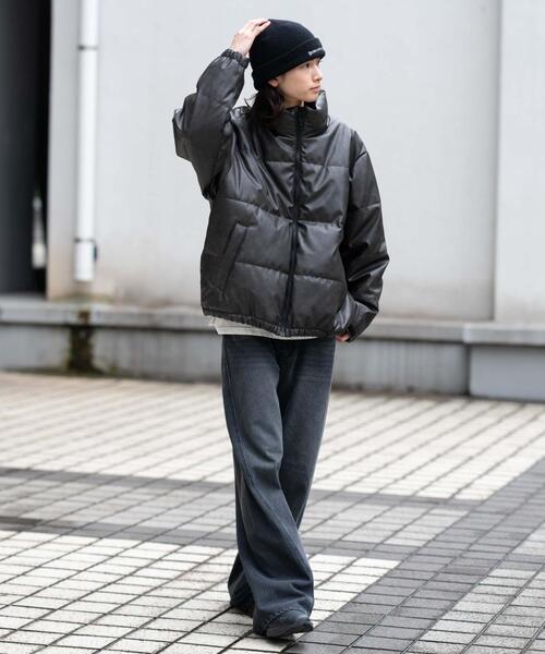 WEGO（ウィゴー）の「WEGO/【25年秋冬新作】PUパファーブルゾン（ダウンジャケット/コート・メンズ・ブラック系その他/ブラック・MEDIUM/LARGE）」の4枚目の写真