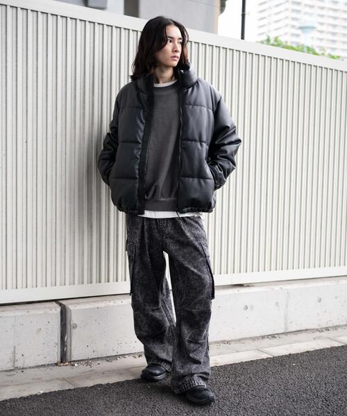 WEGO（ウィゴー）の「WEGO/【25年秋冬新作】PUパファーブルゾン（ダウンジャケット/コート・メンズ・ブラック系その他/ブラック・MEDIUM/LARGE）」の5枚目の写真