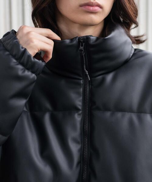 WEGO（ウィゴー）の「WEGO/【25年秋冬新作】PUパファーブルゾン（ダウンジャケット/コート・メンズ・ブラック系その他/ブラック・MEDIUM/LARGE）」の6枚目の写真