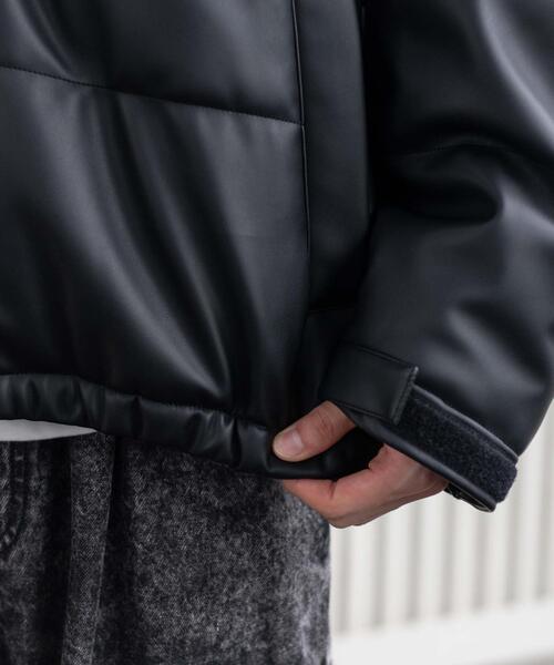 WEGO（ウィゴー）の「WEGO/【25年秋冬新作】PUパファーブルゾン（ダウンジャケット/コート・メンズ・ブラック系その他/ブラック・MEDIUM/LARGE）」の9枚目の写真