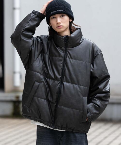 WEGO（ウィゴー）の「WEGO/【25年秋冬新作】PUパファーブルゾン（ダウンジャケット/コート・メンズ・ブラック系その他/ブラック・MEDIUM/LARGE）」の11枚目の写真