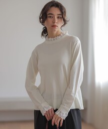 レースフリルスタンド ニット