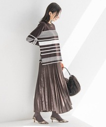 レザーライクサテンプリーツスカート≪洗える≫
