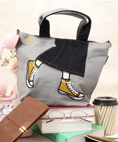 mis zapatos(ミス サパト)の「MIS ZAPATOS 2WAY MINI SHOULDER ミニショルダーバッグ(ショルダーバッグ・レディース・ブラック/グレー・FREE)」の2枚目の写真