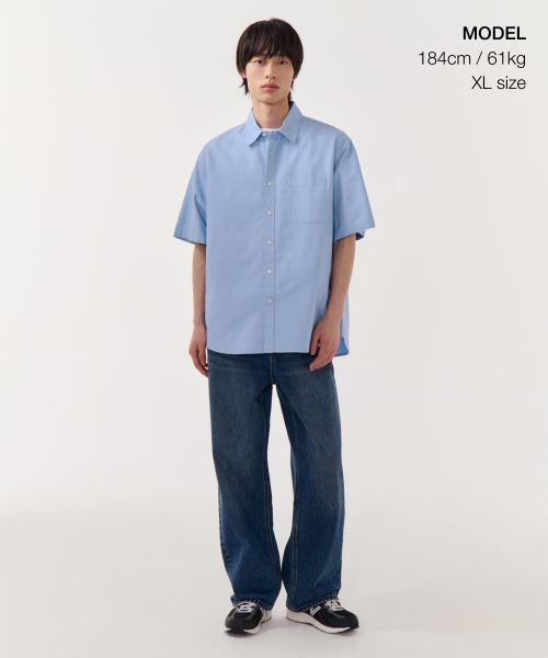 MUSINSA STANDARD（ムシンサスタンダード）の「リラックスドオックスフォード半袖シャツ [サックスブルー]（シャツ/ブラウス・メンズ・その他・SMALL/MEDIUM/LARGE/X-LARGE/XX-LARGE）」の2枚目の写真