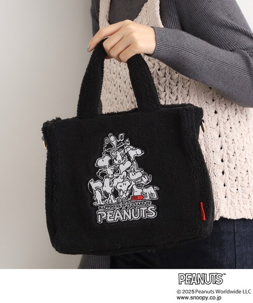PEANUTS(ピーナッツ)の「【PEANUTS】ボアスクエア2WAYトート(トートバッグ・レディース・ブラック/アイボリー/グレー/チャコールグレー・00)」の3枚目の写真