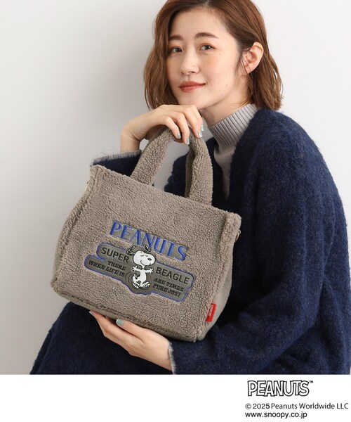 PEANUTS(ピーナッツ)の「【PEANUTS】ボアスクエア2WAYトート(トートバッグ・レディース・ブラック/アイボリー/グレー/チャコールグレー・00)」の11枚目の写真