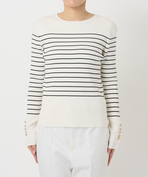 WEB限定追加》ボタンディテールタイトリブニット（ニット/セーター