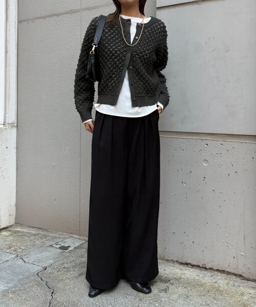 Jena espace merveilleux（ジェナ　エスパスメルヴェイユ）の「【あったかスラックス】2タックワイドパンツ（その他パンツ・レディース・アイボリー/ブラック/グレー/ベージュ・FREE）」の5枚目の写真