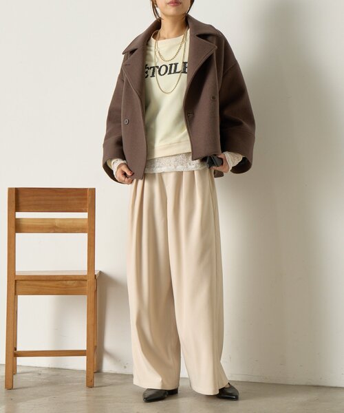 Jena espace merveilleux（ジェナ　エスパスメルヴェイユ）の「【あったかスラックス】2タックワイドパンツ（その他パンツ・レディース・アイボリー/ブラック/グレー/ベージュ・FREE）」の13枚目の写真