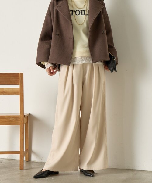 Jena espace merveilleux（ジェナ　エスパスメルヴェイユ）の「【あったかスラックス】2タックワイドパンツ（その他パンツ・レディース・アイボリー/ブラック/グレー/ベージュ・FREE）」の16枚目の写真