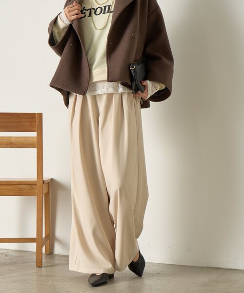 Jenaワイドパンツ・タイトスカート６点セット JENNE（ジェンヌ）の「ハイウエストニットワイドパンツ（その他パンツ