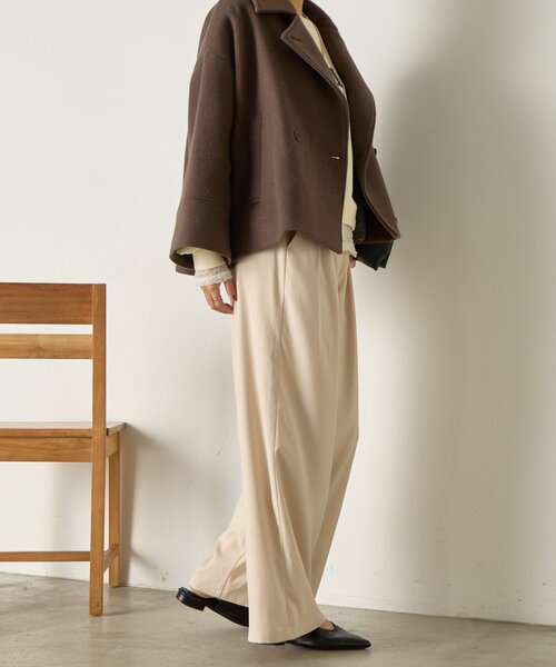 Jena espace merveilleux（ジェナ　エスパスメルヴェイユ）の「【あったかスラックス】2タックワイドパンツ（その他パンツ・レディース・アイボリー/ブラック/グレー/ベージュ・FREE）」の10枚目の写真