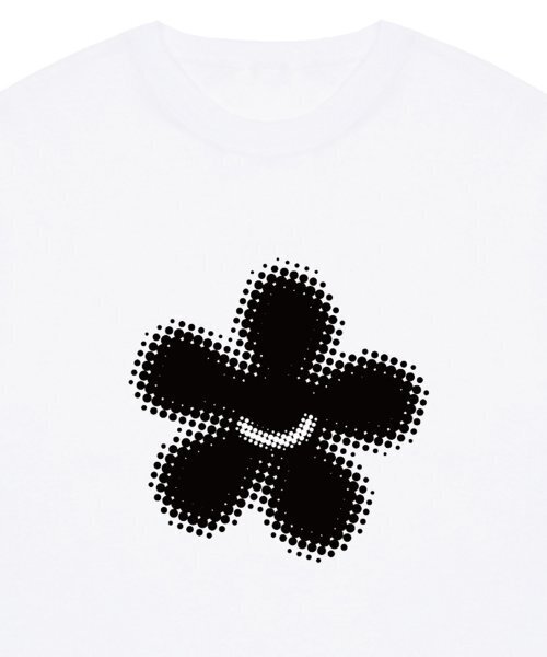 GRAVER（グレーバー）の「[ユニセックス]シルエットフラワースマイル半袖Tシャツ_ホワイト（Tシャツ/カットソー・レディース・ホワイト・X-LARGE/SMALL/MEDIUM/LARGE）」の4枚目の写真