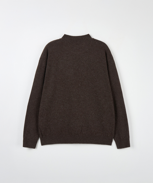 NODU（ノードユー）の「モックネックハーフポロニット [ブラウン]（ニット/セーター・メンズ・その他・LARGE/MEDIUM）」の3枚目の写真