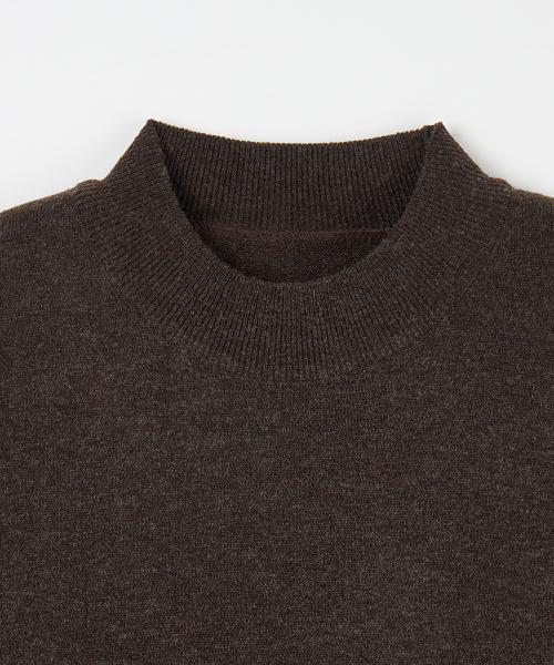 NODU（ノードユー）の「モックネックハーフポロニット [ブラウン]（ニット/セーター・メンズ・その他・LARGE/MEDIUM）」の4枚目の写真
