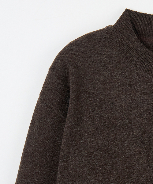 NODU（ノードユー）の「モックネックハーフポロニット [ブラウン]（ニット/セーター・メンズ・その他・LARGE/MEDIUM）」の5枚目の写真