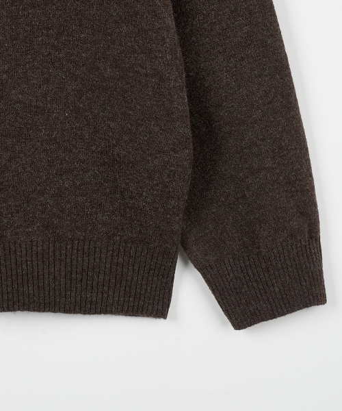 NODU（ノードユー）の「モックネックハーフポロニット [ブラウン]（ニット/セーター・メンズ・その他・LARGE/MEDIUM）」の6枚目の写真