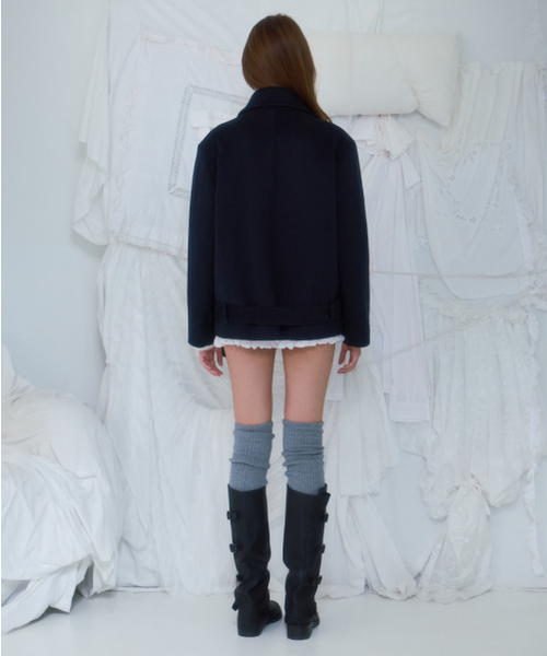 ROSEFRANTZ（ロゼフランツ）の「Belt Half-neck Wool Jacket [Dark Navy]（チェスターコート・レディース・ダークネイビー・FREE）」の8枚目の写真