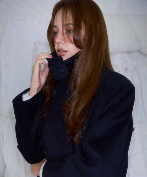 ROSEFRANTZ（ロゼフランツ）の「Belt Half-neck Wool Jacket [Dark Navy]（チェスターコート・レディース・ダークネイビー・FREE）」の13枚目の写真