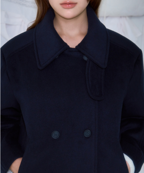 ROSEFRANTZ（ロゼフランツ）の「Belt Half-neck Wool Jacket [Dark Navy]（チェスターコート・レディース・ダークネイビー・FREE）」の11枚目の写真