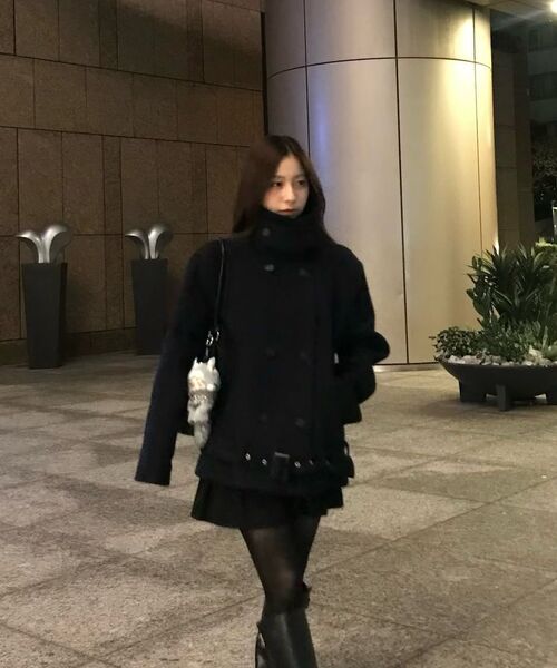 ROSEFRANTZ（ロゼフランツ）の「Belt Half-neck Wool Jacket [Dark Navy]（チェスターコート・レディース・ダークネイビー・FREE）」の18枚目の写真