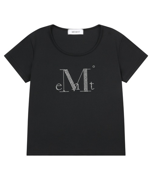 MUCENT(ムセント)の「ケインセットアップホットフィックスロゴスリムフィット半袖(Tシャツ/カットソー・レディース・ブラック・FREE)」の1枚目の写真