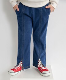 BRANSHES（ブランシェス）の「【あったか】スリット入りフレア裏起毛デニムパンツ（デニムパンツ）」