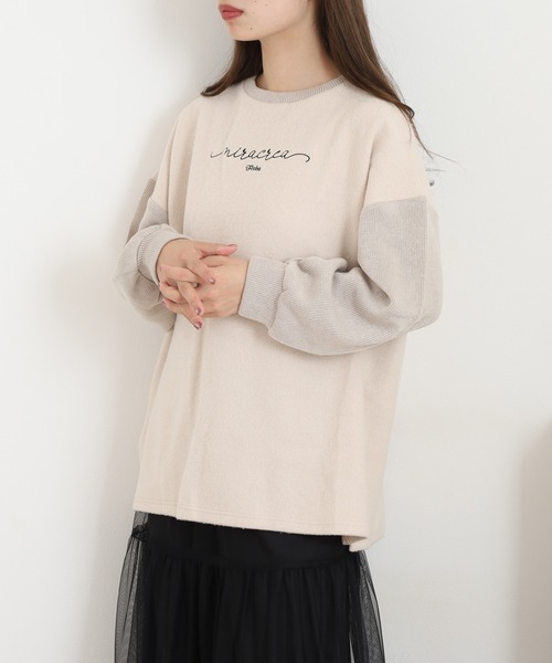 A.N.L(エーエヌエル レーベル)の「A.N.L ロゴ刺繍起毛トップス(Tシャツ/カットソー・レディース・チャコールグレー/グレー/ピンク/ベージュ・38)」の4枚目の写真