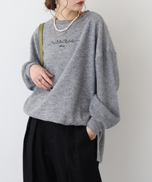 A.N.L ロゴ刺繍起毛トップス