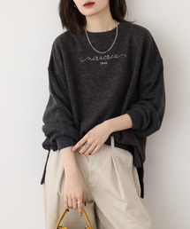 A.N.L ロゴ刺繍起毛トップス