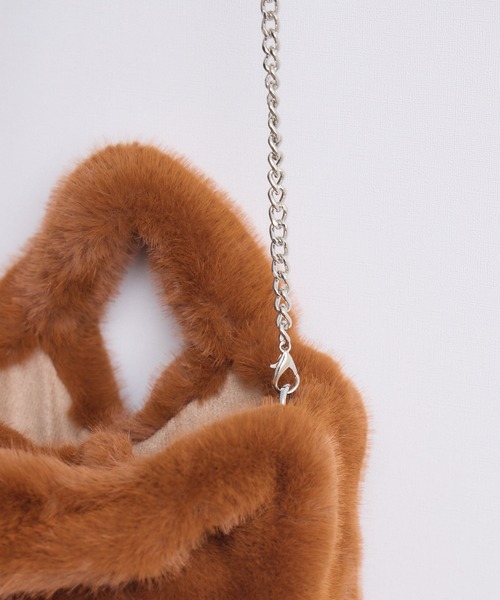 Paradise Picnic（パラダイスピクニック）の「エコファー2WAYハンドルBAG（ハンドバッグ・レディース・ブラック/ブラウン/ベージュ・FREE）」の7枚目の写真