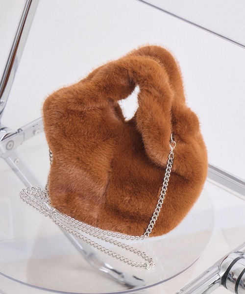 Paradise Picnic（パラダイスピクニック）の「エコファー2WAYハンドルBAG（ハンドバッグ・レディース・ブラック/ブラウン/ベージュ・FREE）」の4枚目の写真